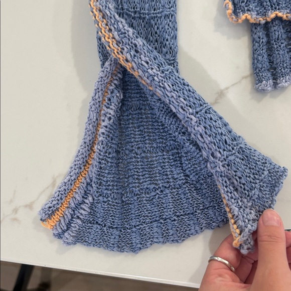 Knit Cropped Sweater with Lace-Up Front - Picture 2 of 4